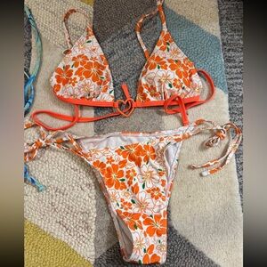 Floral Orange Bikini Set